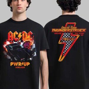 AC/DC PWR Up Tour 2025 Adelaide Gildan Tee Thunderstruck Shirt